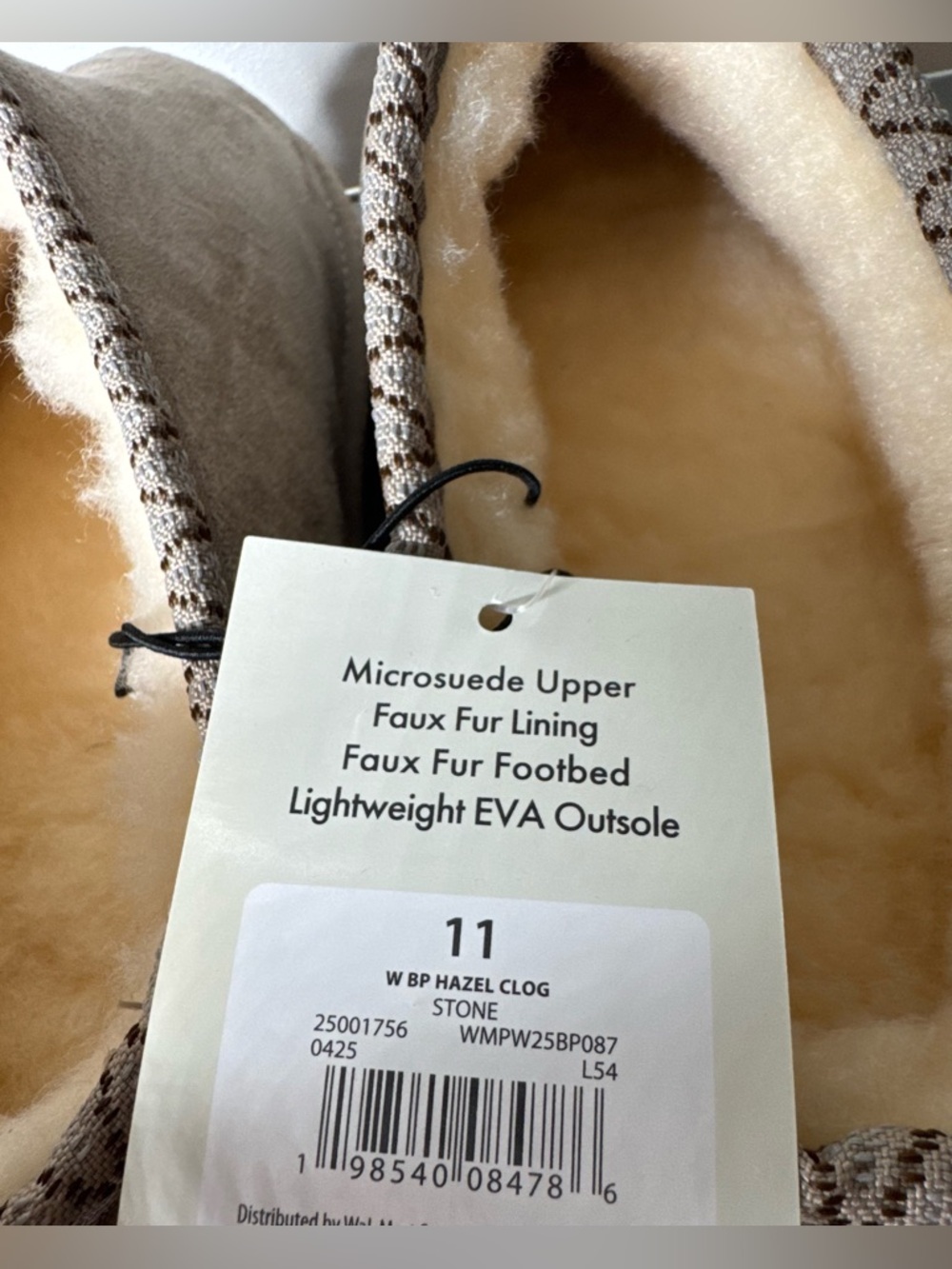 PAWZ by bearpaw Women's stone Suede hazel Clog Mules faux fur lining & footbed - Picture 5 of 7